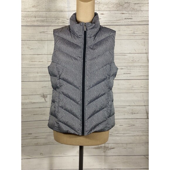 Lands End Herringbone Zip Up Down Puffer Vest Women’s Size Small - Picture 1 of 7